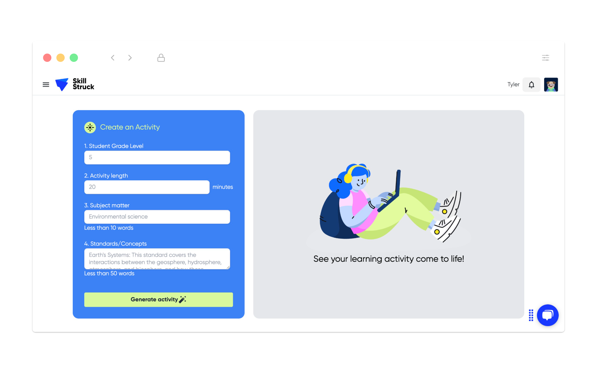 About the Learning Activity Generator
