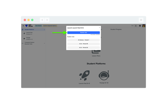 FFC teacher view button