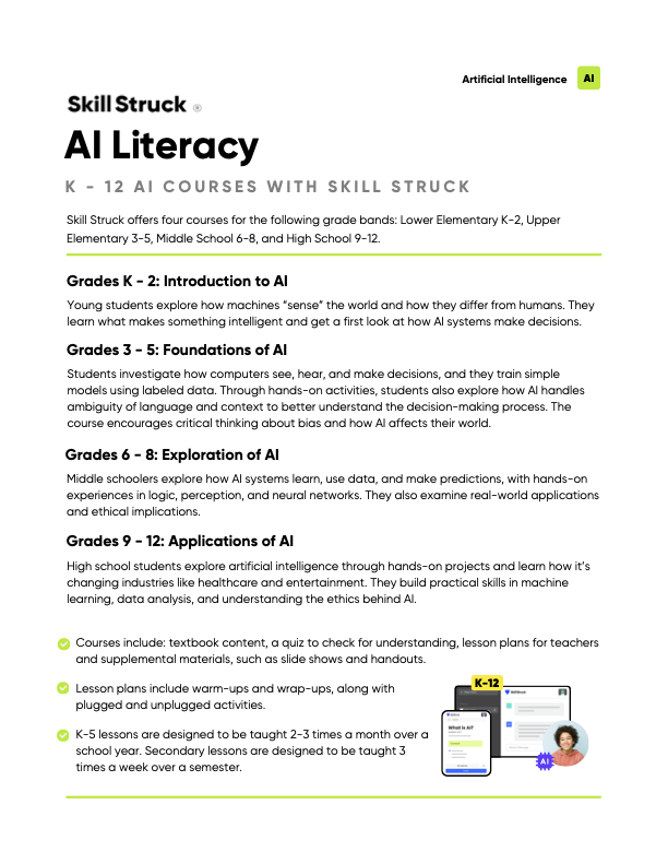 K12 AI Course with SS Flyer