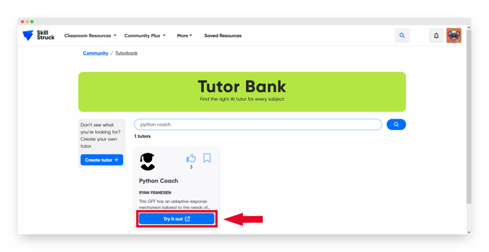 Try out tutor 1