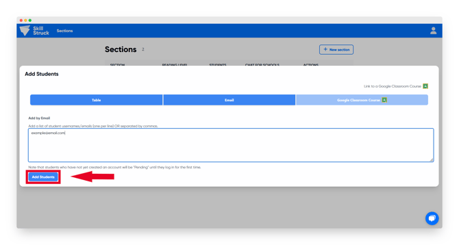 email add students II