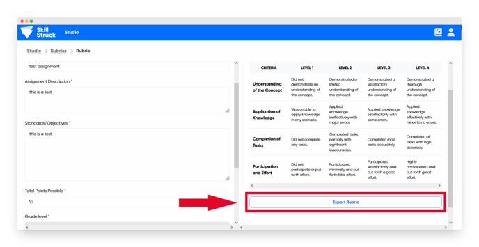 export rubric 1