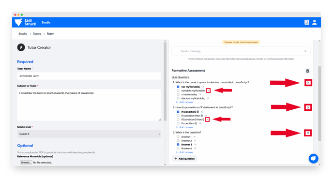 remove question 1