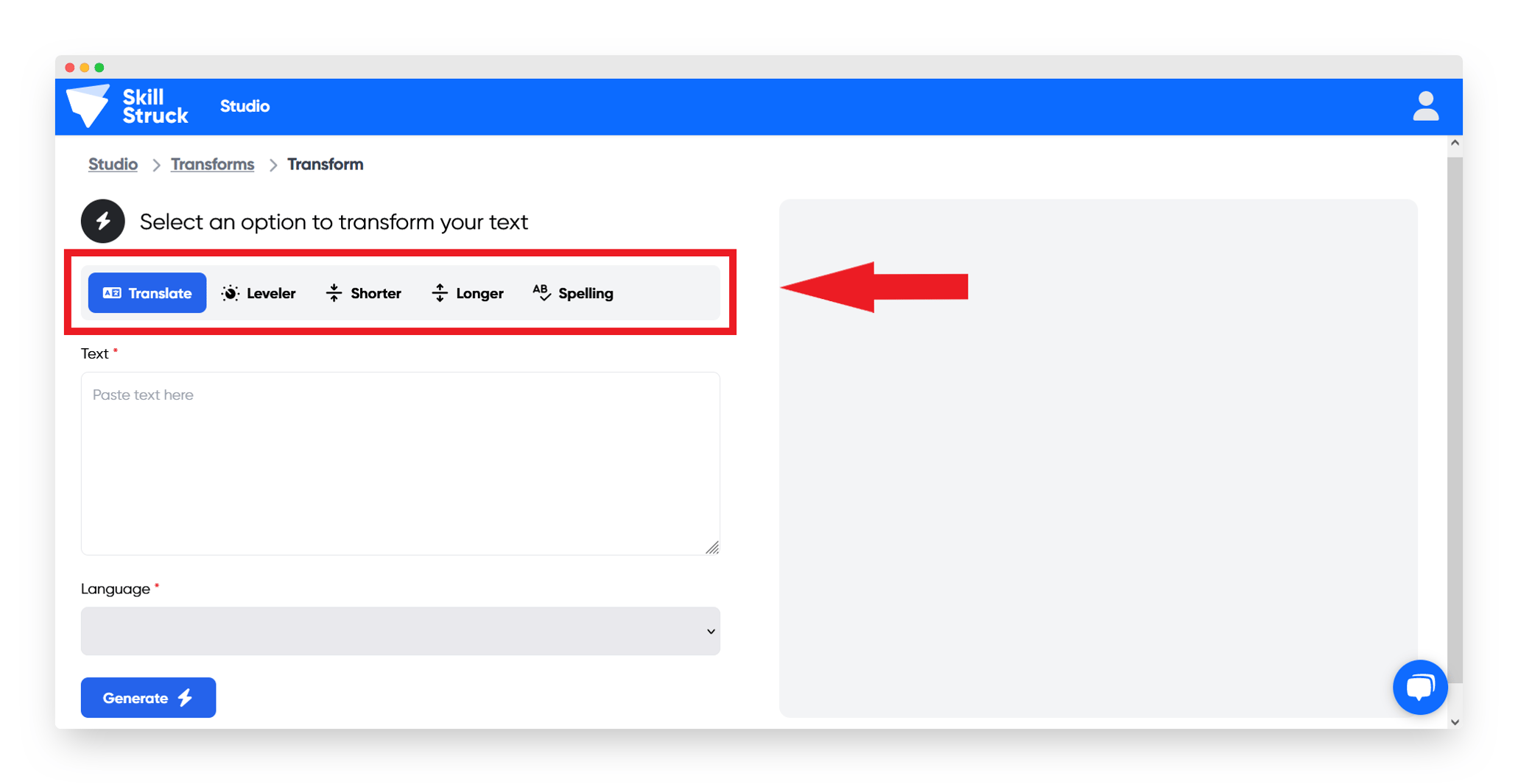 How to Use the Text Transformer in the Learning Studio