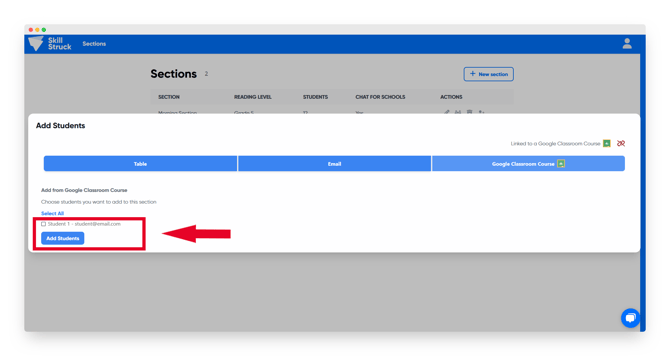 select google classroom II