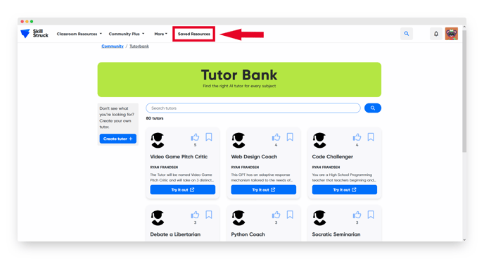 tutor saved resources 1