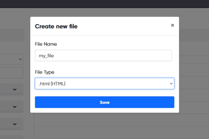 create file menu