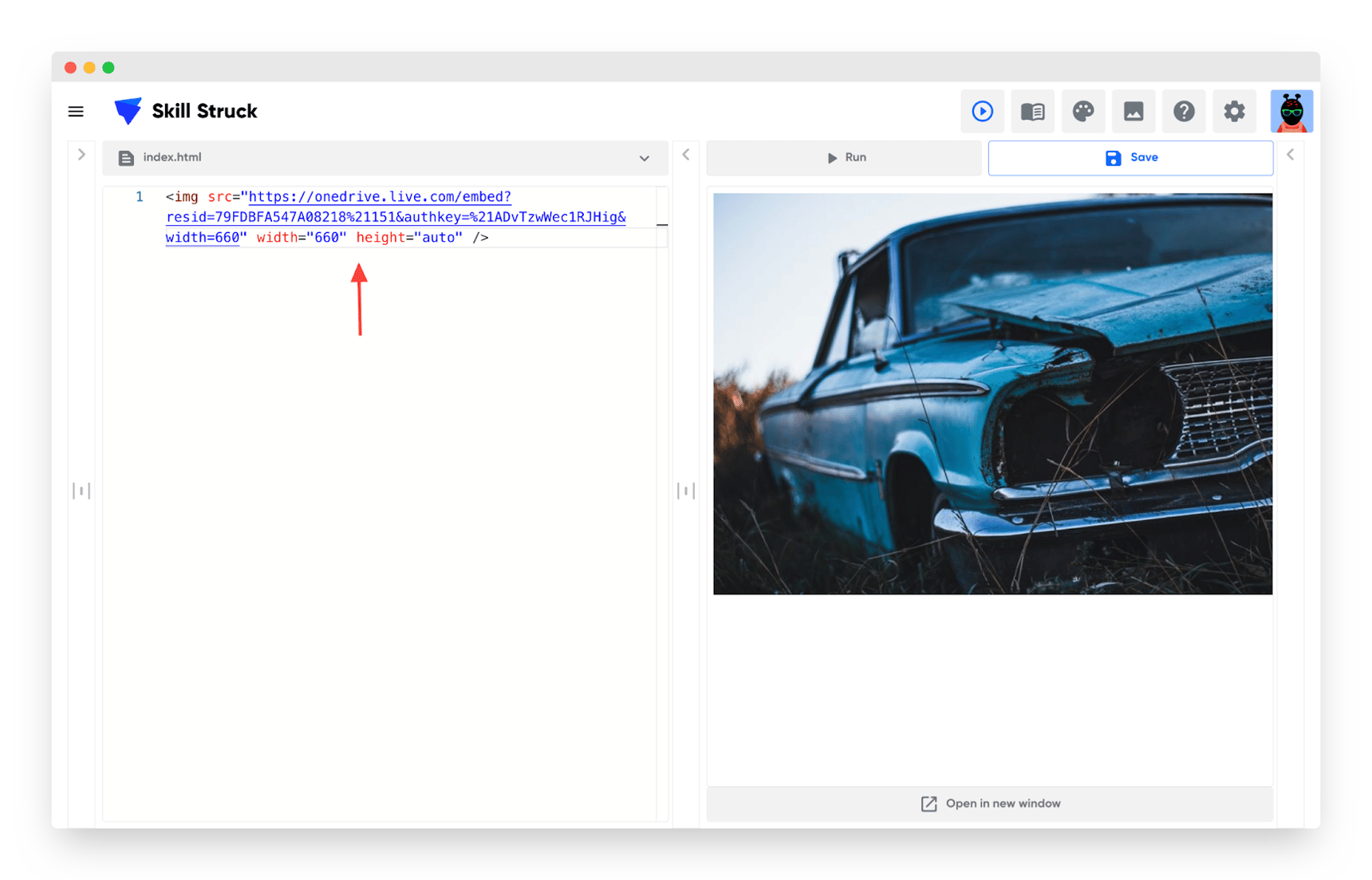 How to Use a Microsoft OneDrive Image in Skill Struck