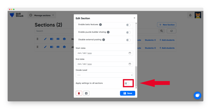 apply settings to all sections 1