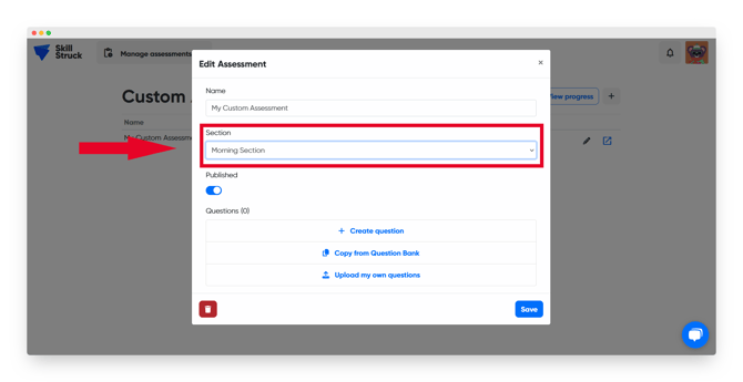 custom assessment section 1