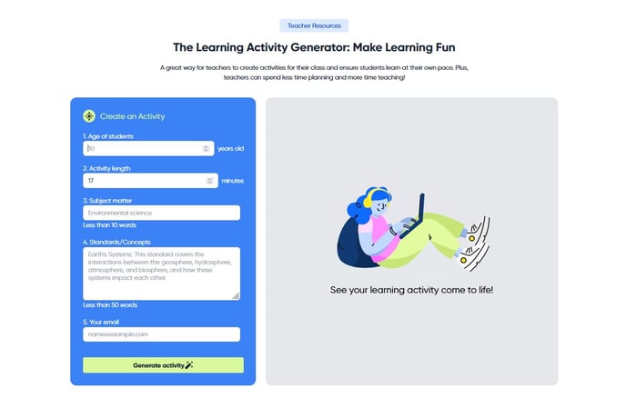 learning activity generator