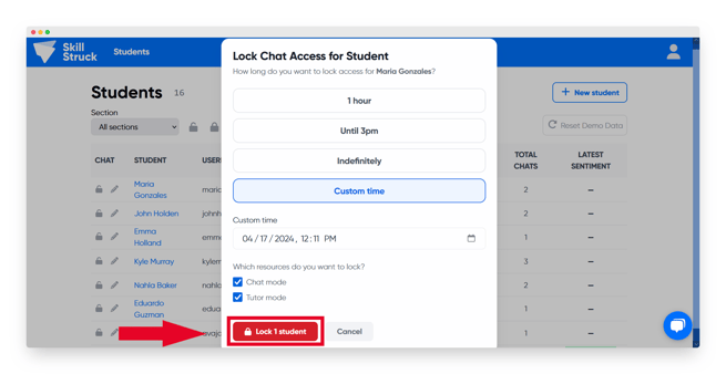 lock individual student