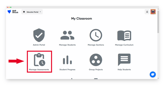 manage assessments button 1