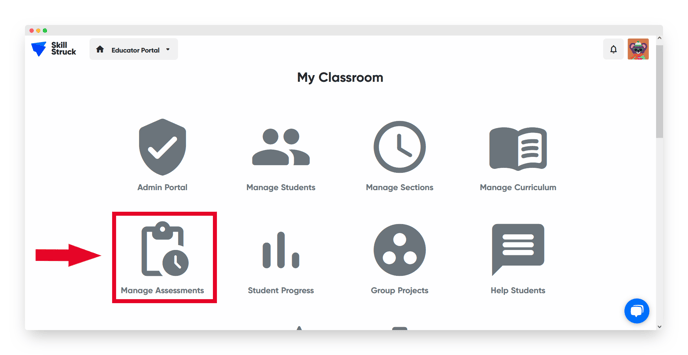 manage assessments button 1