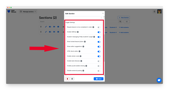 section toggles 1