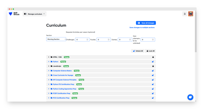 updated manage curriculum II