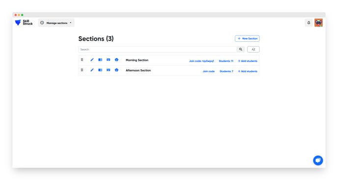 updated manage sections II