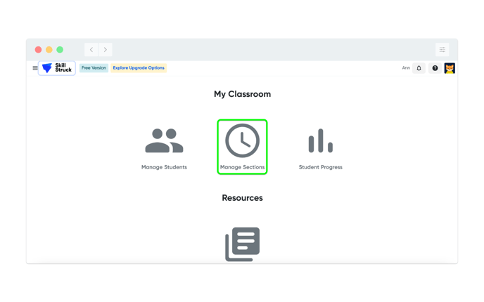 Manage Sections