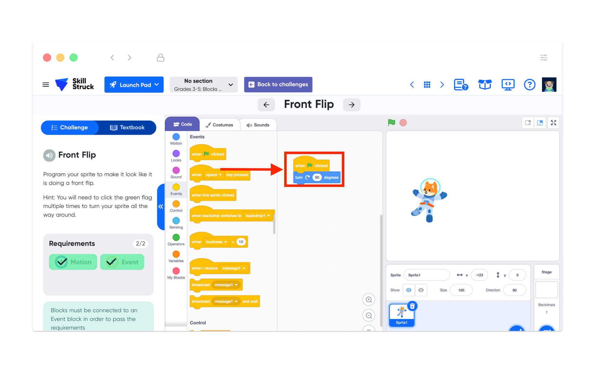 Blocks Pro Activities in Launch Pad