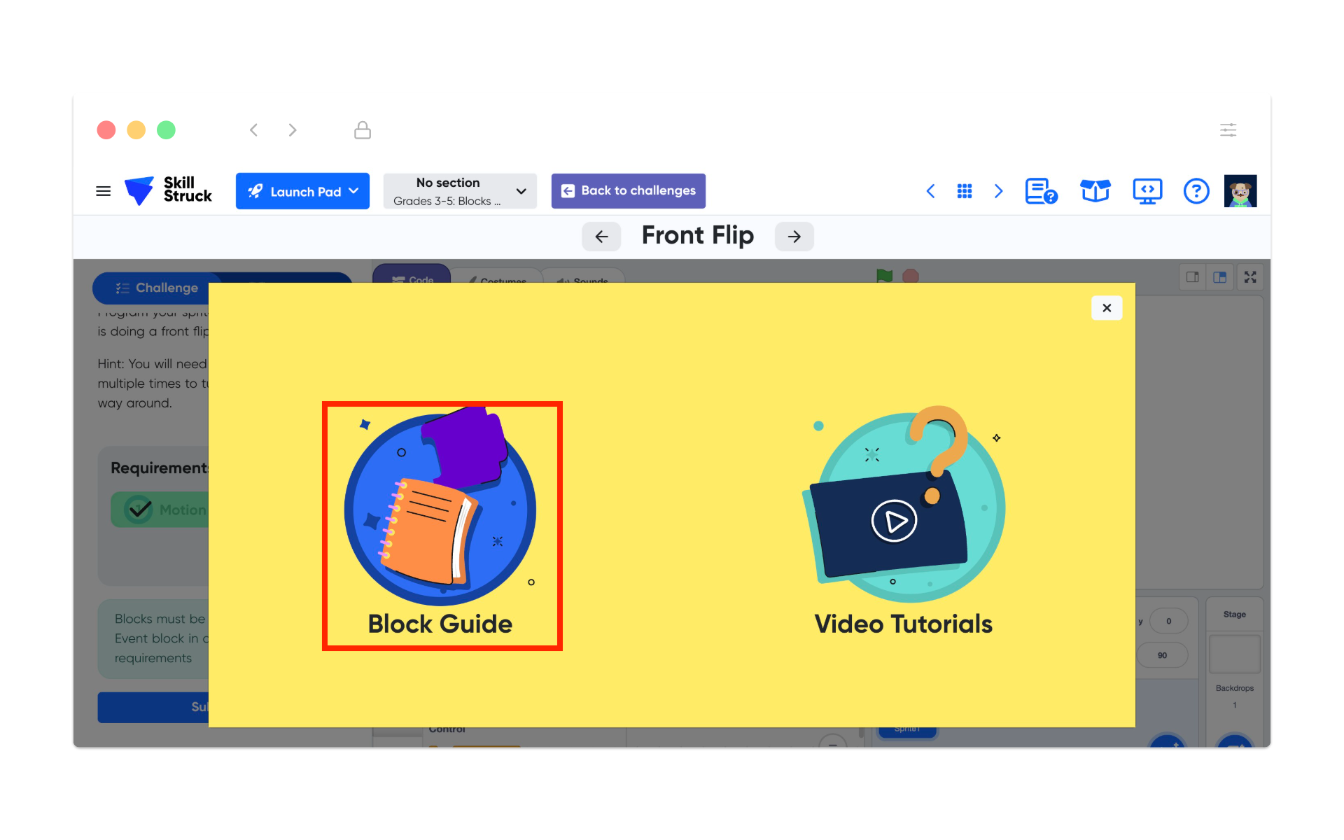 Blocks Pro Activities in Launch Pad