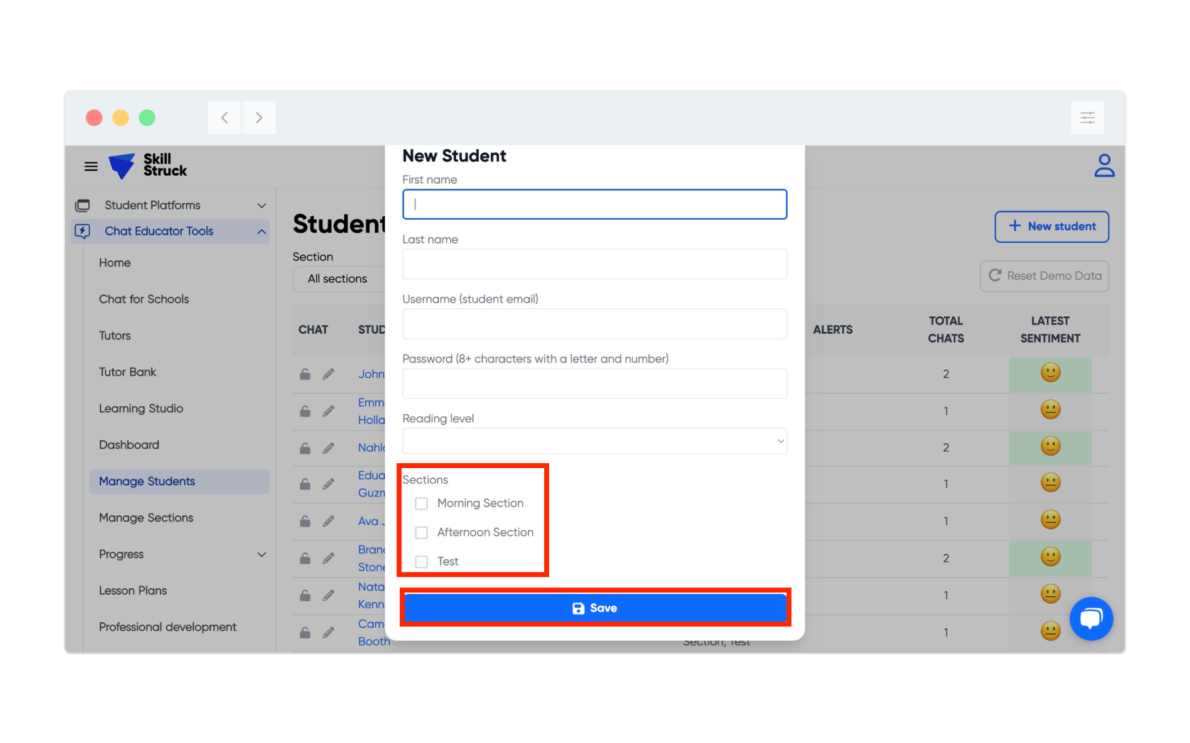 How to Add Individual Students in Chat for Schools